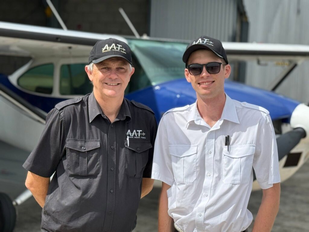 Commercial pilot student training with an AAT flight instructor in Queensland